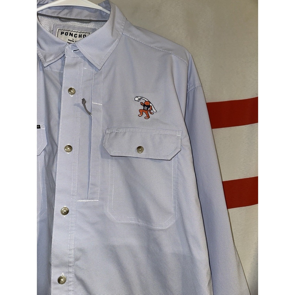 Poncho Auburn Tigers Shirt Large Football Aubie Rolling Toomers Button Up - Picture 2 of 6
